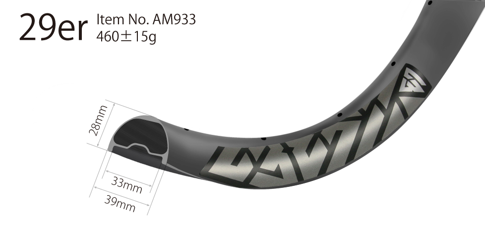 AM933 asymmetric rim profile carbon 29 inch carbon rims mtb