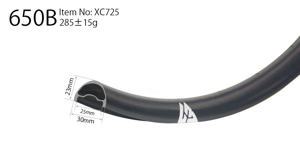 XC725 asymmetric rim profile carbon 650b carbon rims mtb