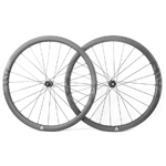 700C V-shape 36mm depth hand-built carbon road wheels - 28mm wide and tubeless compatible
