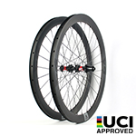 700C V-shape 46mm depth hand-built carbon road wheels - 28mm wide and tubeless compatible