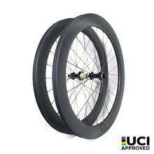 New Gen Aero Shape 65mm depth Hand-built 700C carbon 25.85mm wide clincher road disc bicycle wheels with tubeless compatible