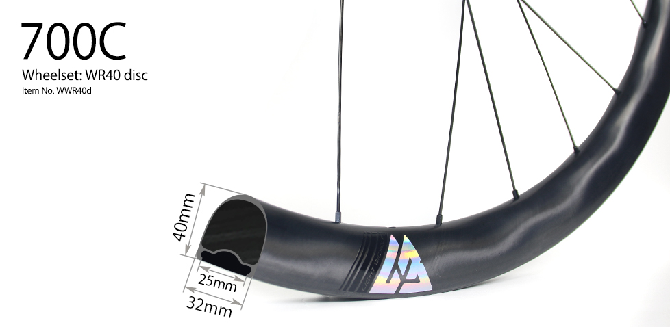 32mm wide 40mm deep X-Flow bicycle wheel