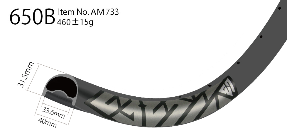 AM733 asymmetric rim profile carbon 27.5 inch carbon rims mtb