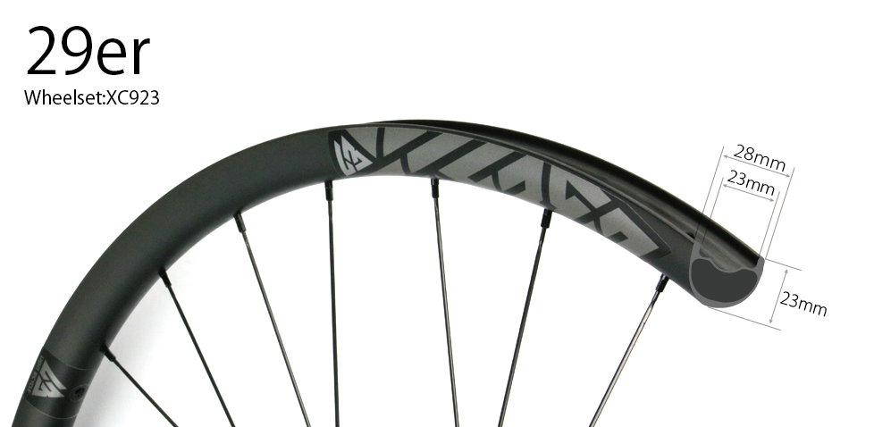 Hand built XC923 asymmetric cross country carbon fiber mtb 29er wheels