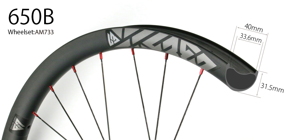 AM/EN733 Carbon MTB Wheelset Light