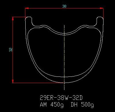 mountain bike carbon rim 29er 38mm wide