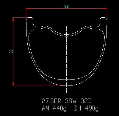 mountain bike carbon rim 650B 38mm wide