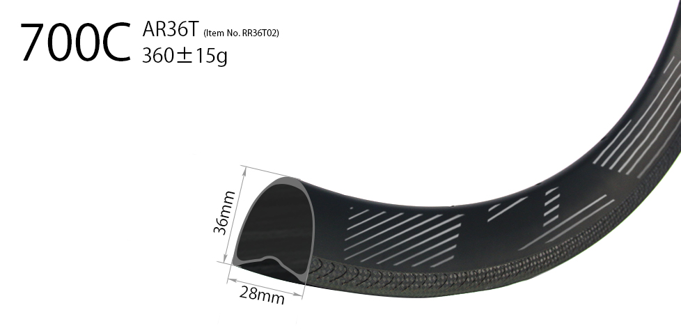 AR36T tubular light weight carbon rim for bicycle