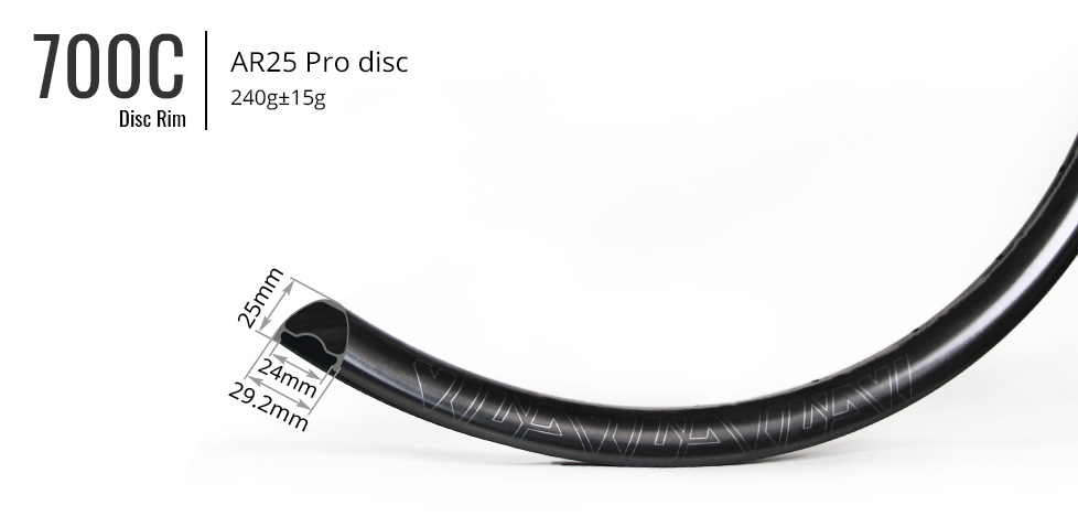 AR25-Disc--Plus-Carbon-Gravel-Rim-250g-lightweight-hill-climb-rim-700c