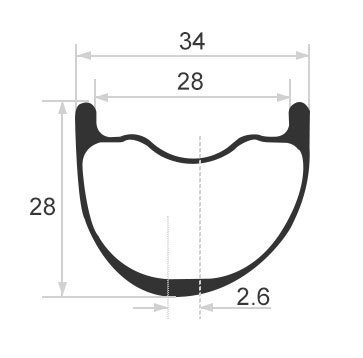 34mm wide MTB rim for all terrain