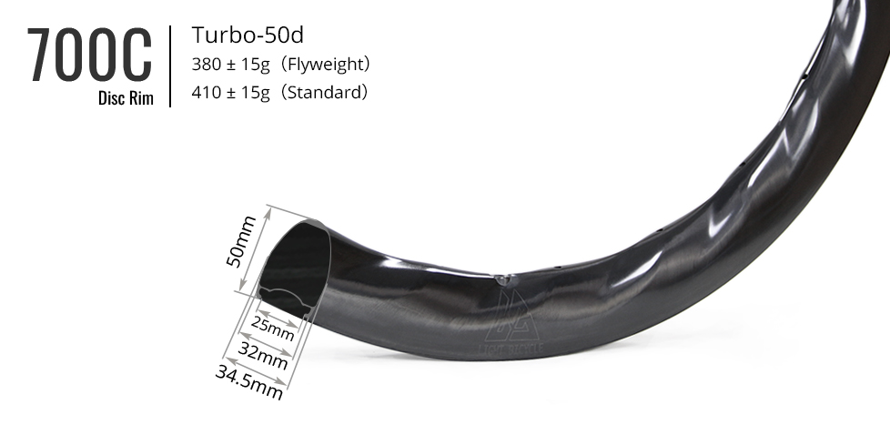Turbo 50 Disc Carbon CX/Gravel Rim - Light Bicycle