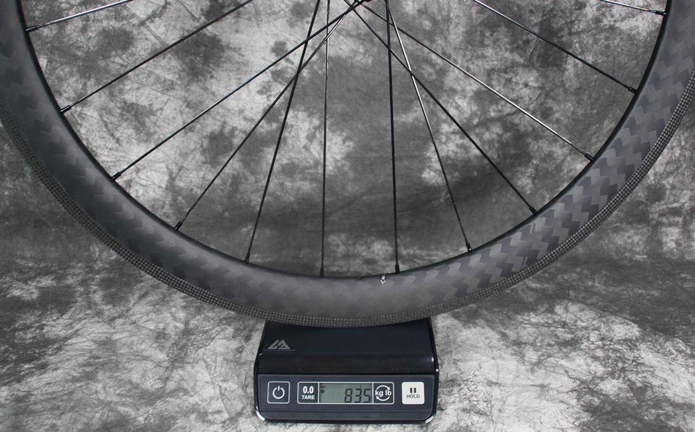 Measured-weight-of-AR46-non-disc-carbon-rim-laced-to-DT-Swiss-350-sp-road-bike-hub-rear-shimano-road-11sp