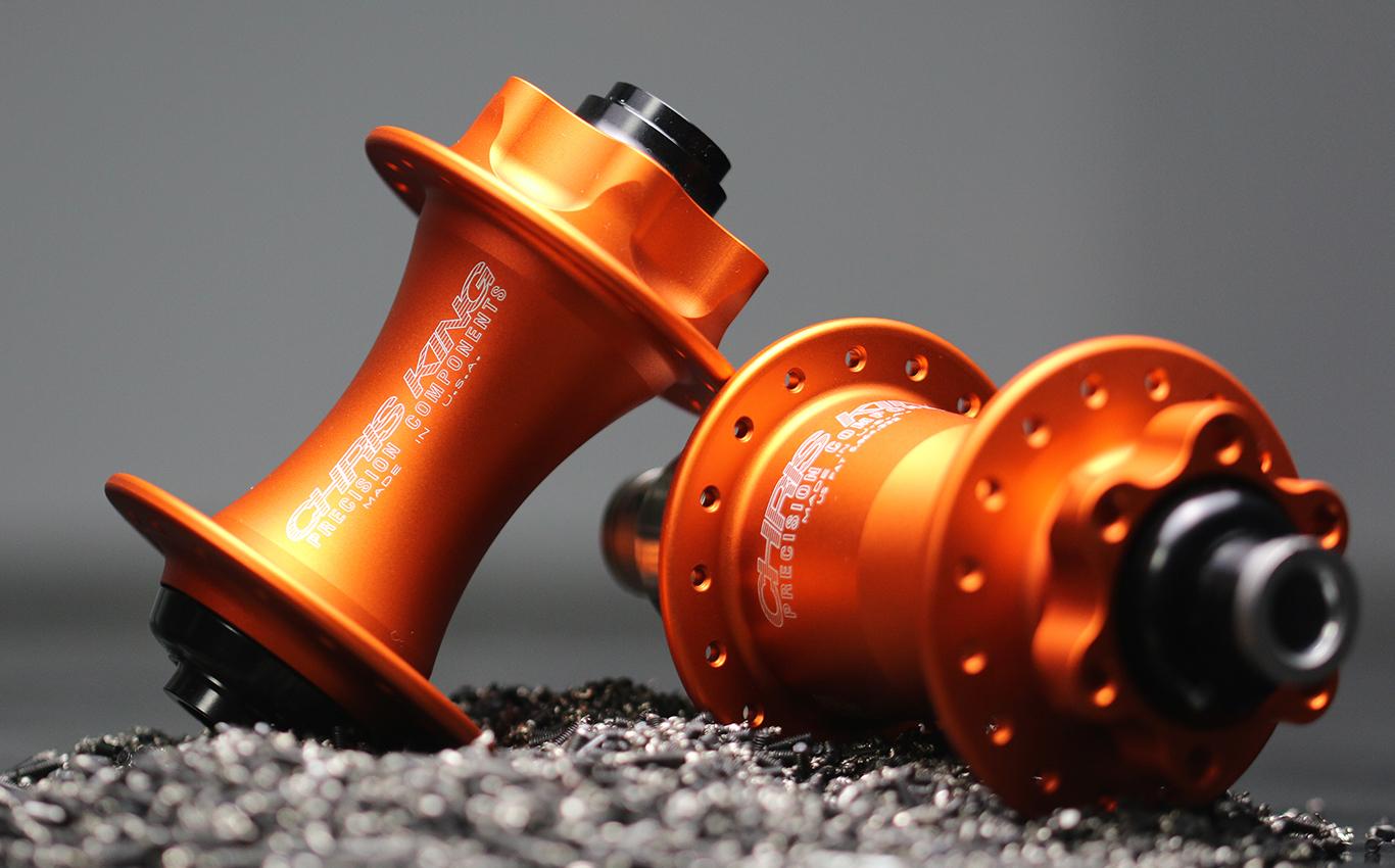 chris king iso ab front iso b rear hubset matte mango color chris king iso ab front iso b rear hubset matte mango color