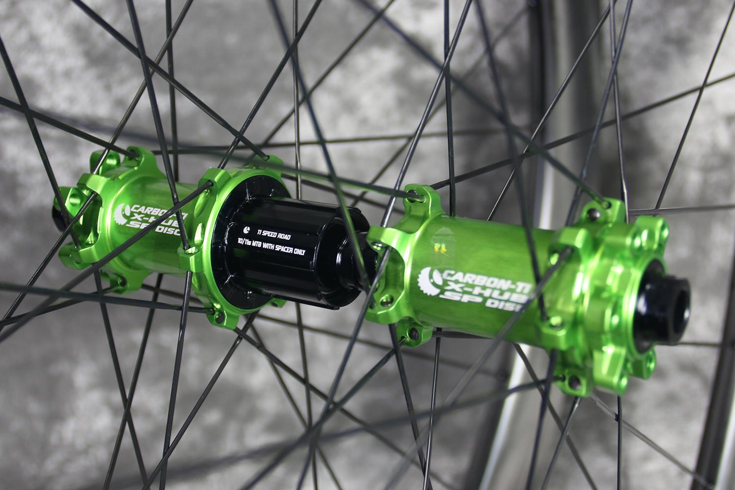 WR5025mm/32mm Widths,50mm Depth Carbon Wheelset/Acid Green CarbonTi XHubs