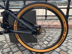 handmade carbon rim on Canyon bike