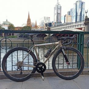 Lynskey-R360-Titanium-Bike-Frame-On-Light-Bicycle-AR465-carbon-wheels